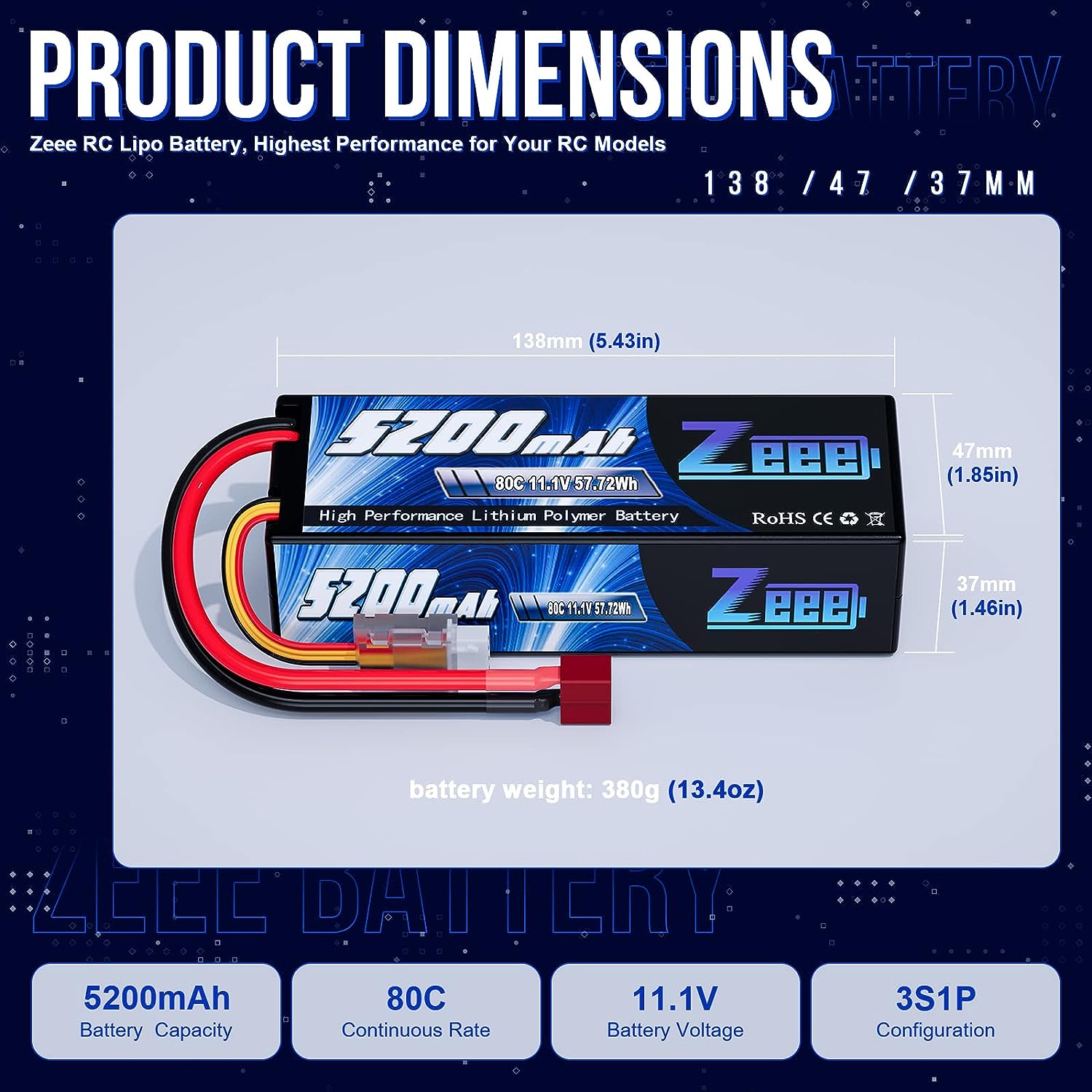 1/2pcs Zeee 3S 5200mAh Lipo Ba - Fpv Drone Battery ulasan dan harga
