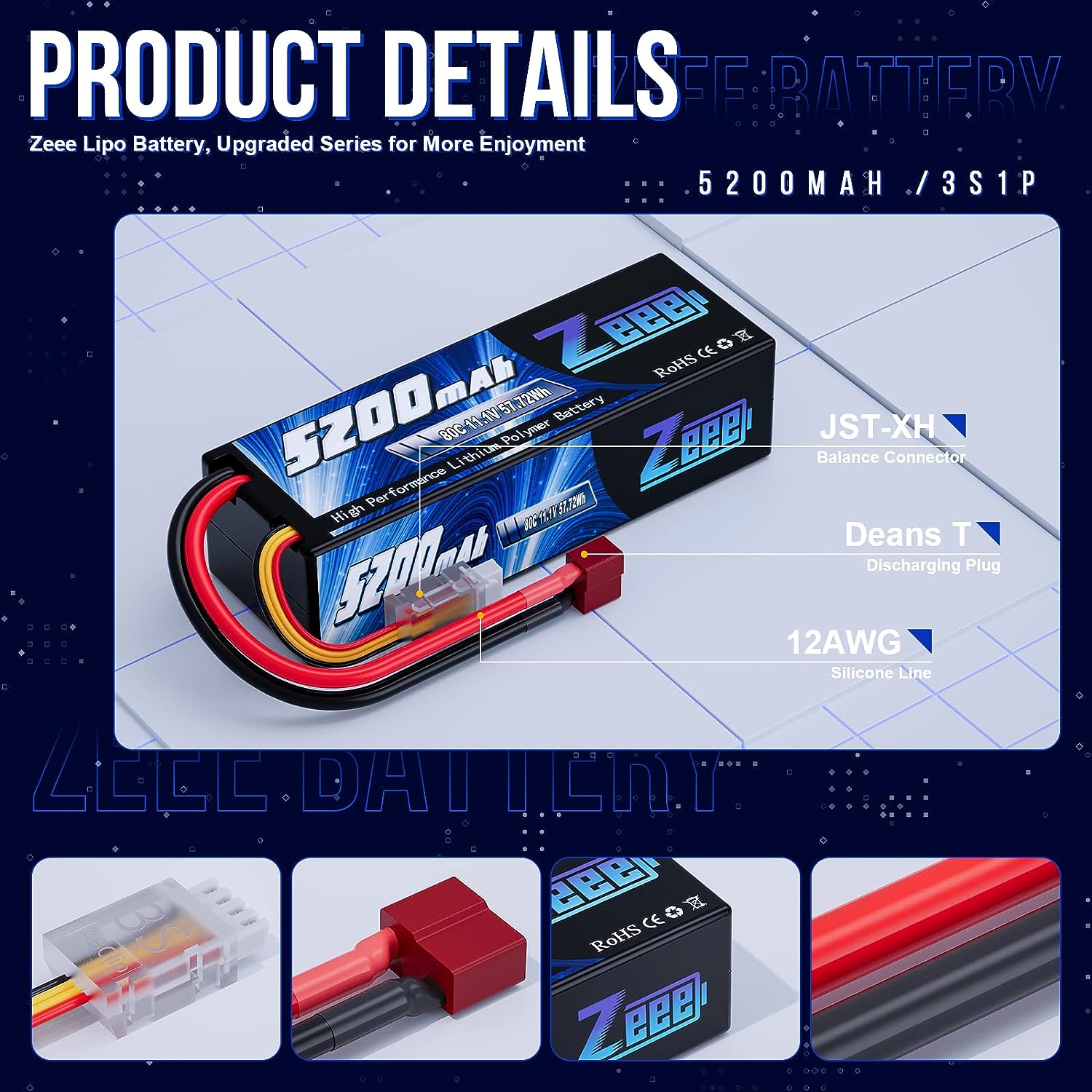 1/2pcs Zeee 3S 5200mAh Lipo Ba - Fpv Drone Battery ulasan dan harga