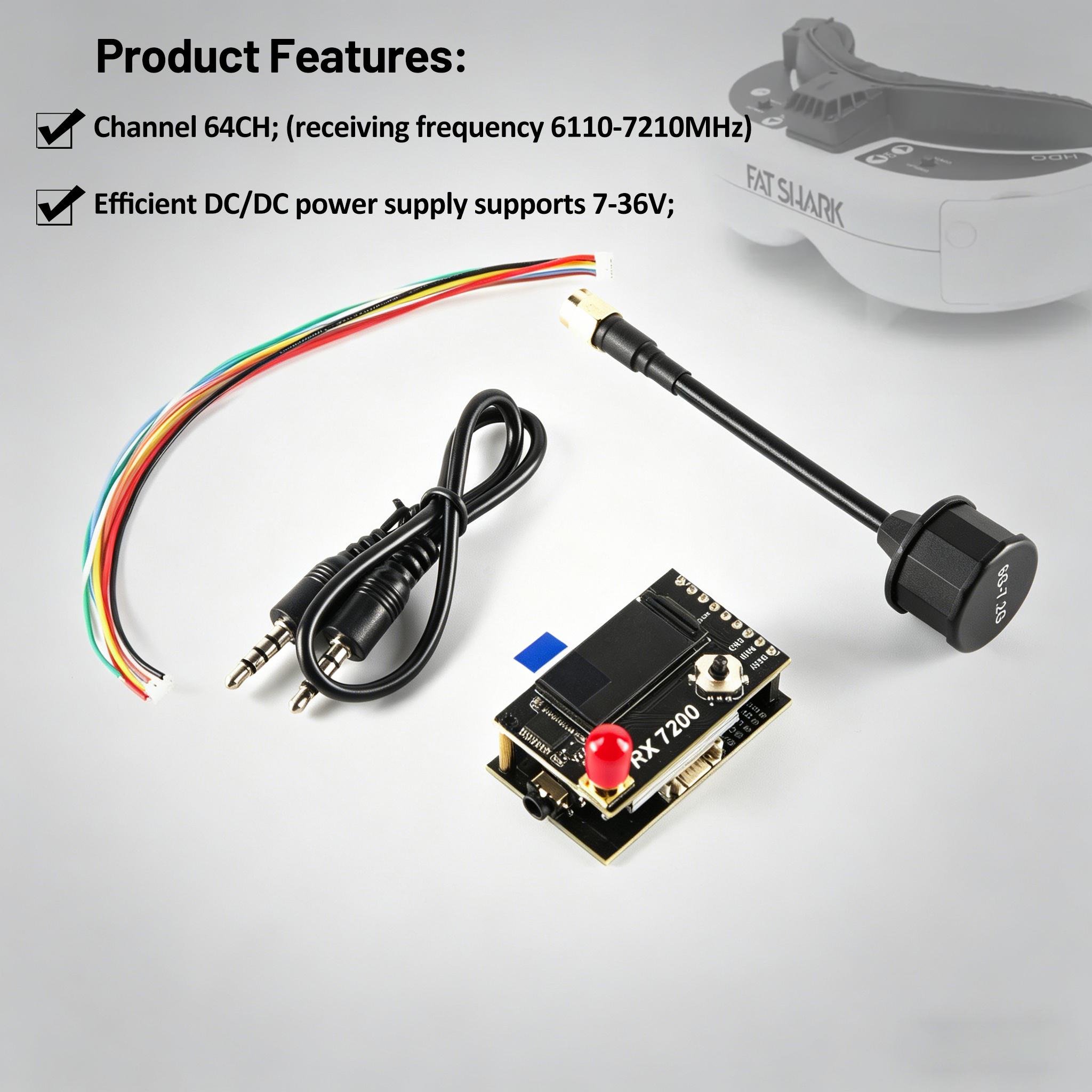 7.2G Video Receiver Module 64- - Fpv Drone Goggles ulasan dan harga