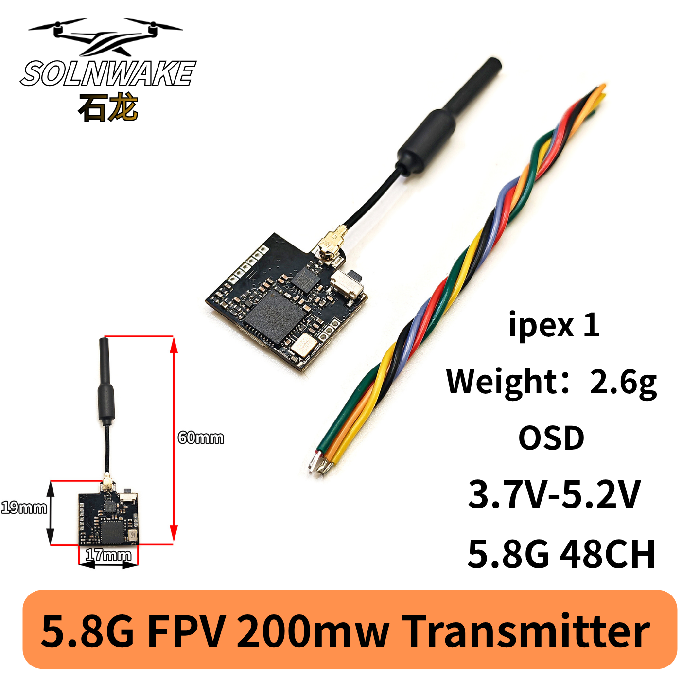 SLONWAKE Nano 5.8G 48CH 200mW  - Fpv Drone Transmitter ulasan dan harga