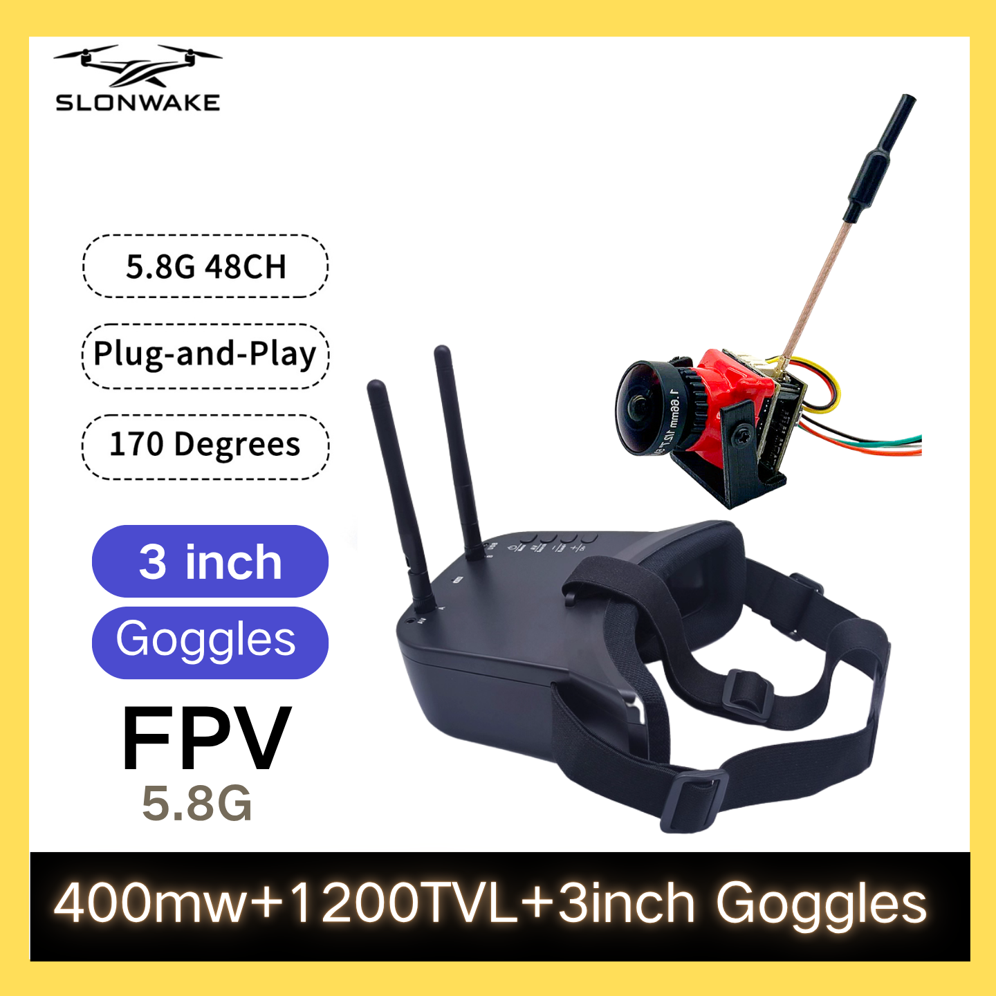 SLONWAKE 5.8G 48CH FPV 400mw V - Fpv Drone Transmitter ulasan dan harga