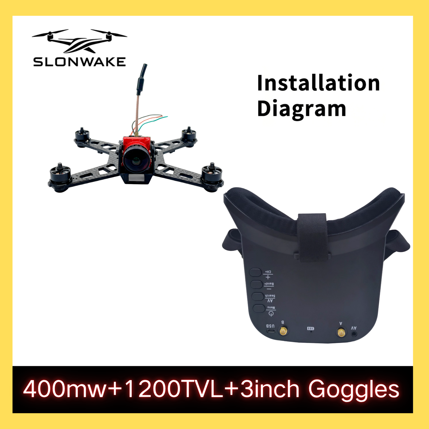 SLONWAKE 5.8G 48CH FPV 400mw V - Fpv Drone Transmitter ulasan dan harga