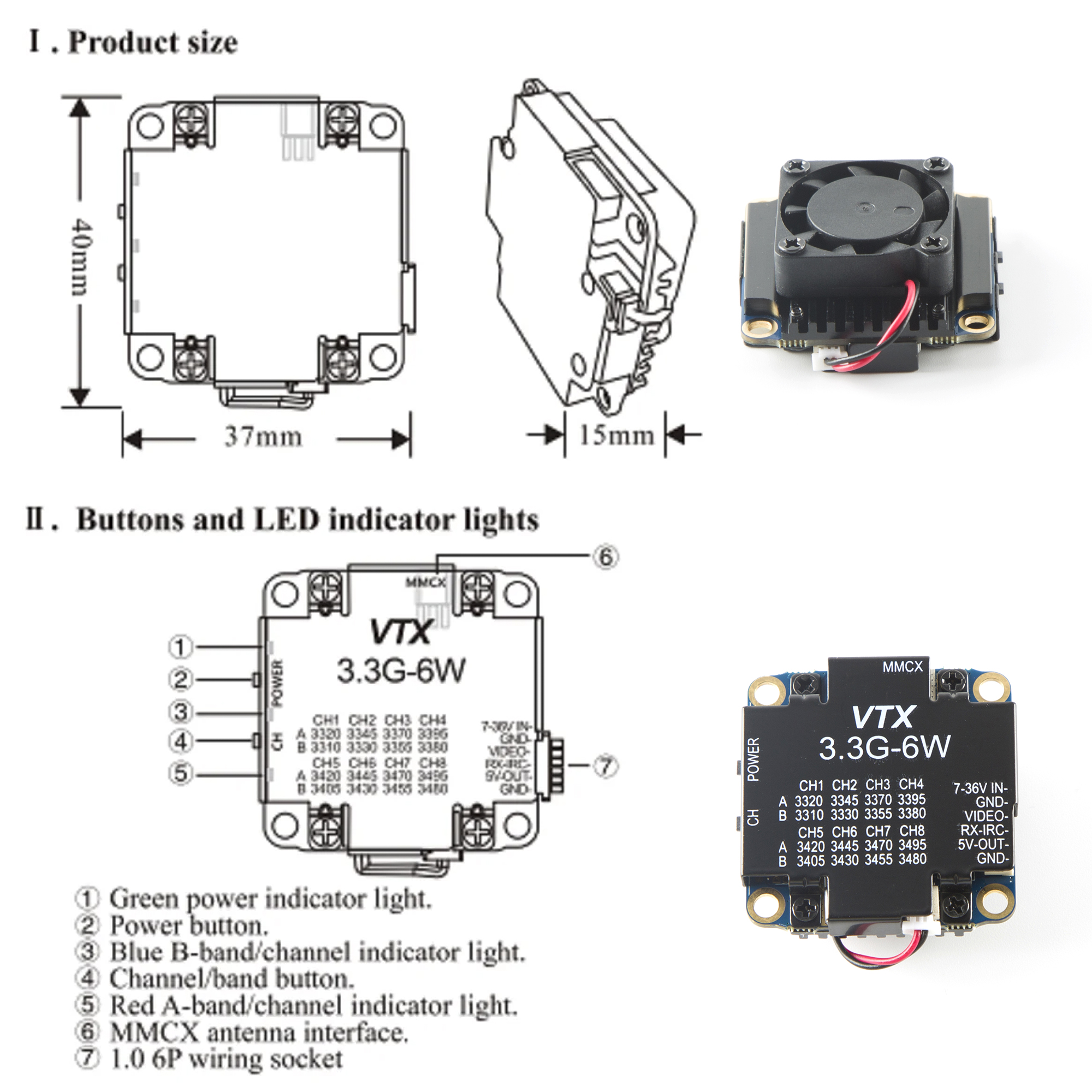 FPV Video Transmitter 3.3G 6W  - Fpv Drone Transmitter ulasan dan harga